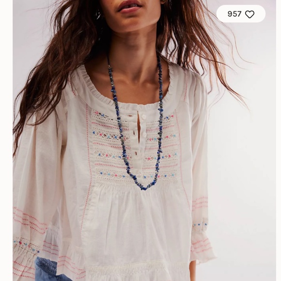 Free People Ready For You Blouse size Small - Picture 2 of 6